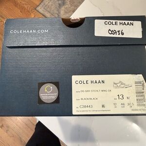 Cole Haan Black Grand Stitchlite Wingtip Oxfords